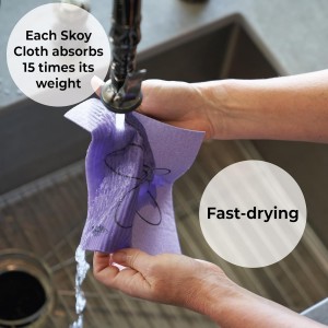 Skoy Cloth, 8-Pack Versatile Swedish Dishcloths for Kitchen and Household Use, Reusable Cleaning Cloths, Planet-Friendly, Dishwasher and Dryer-Safe, Assorted Colors