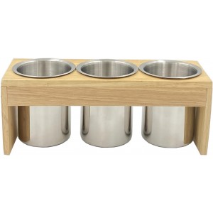 Flatware Caddy Stainless Steel Cutlery Holder with Wood Base, Containers for Kitchen Use