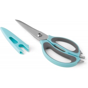 Farberware 4-in-1 Kitchen Shears, 2-Piece, Aqua and Gray