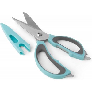 Farberware 4-in-1 Kitchen Shears, 2-Piece, Aqua and Gray