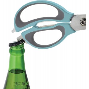 Farberware 4-in-1 Kitchen Shears, 2-Piece, Aqua and Gray