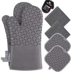 KEGOUU Oven Mitts and Pot Holders 6pcs S...