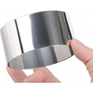 HULISEN Round Cake Ring Mold, Stainless Steel 3” Cooking Crumpet Rings with 1 Pusher & 4 Food Form, Tuna Tartare Mold for Pancake, Salad, Mousse