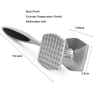 Meat Tenderizer Meat Hammer Mallet Tool Pounder For Tenderizing Steak Beef And Poultry. With Rubber Comfort Grip Handle.Dishwasher Easy