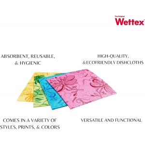Wettex The Original 14 Pack Swedish Dishcloth for Kitchen - Eco Friendly Reusable Paper Towels - Assorted Dish Cloths for Washing Dishes