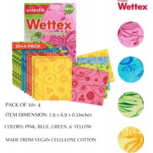 Wettex The Original 14 Pack Swedish Dishcloth for Kitchen - Eco Friendly Reusable Paper Towels - Assorted Dish Cloths for Washing Dishes