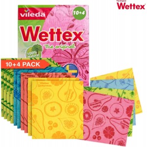 Wettex The Original 14 Pack Swedish Dishcloth for Kitchen - Eco Friendly Reusable Paper Towels - Assorted Dish Cloths for Washing Dishes
