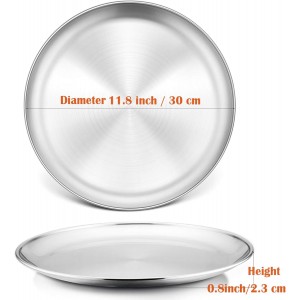 P&P CHEF Pizza Pan Bakeware for Home Kitchen, Stainless Steel Pizza Tray for Baking Pizza, Healthy & Reusable & Easy Clean, Oven & Freezer Safe, 12 Inch & Silver