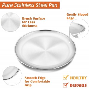 P&P CHEF Pizza Pan Bakeware for Home Kitchen, Stainless Steel Pizza Tray for Baking Pizza, Healthy & Reusable & Easy Clean, Oven & Freezer Safe, 12 Inch & Silver