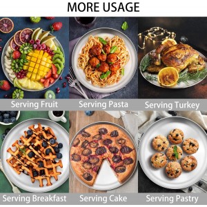 P&P CHEF Pizza Pan Bakeware for Home Kitchen, Stainless Steel Pizza Tray for Baking Pizza, Healthy & Reusable & Easy Clean, Oven & Freezer Safe, 12 Inch & Silver