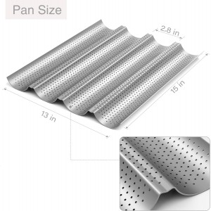 Tiawudi 2 Pack Nonstick Perforated Baguette Pan 15