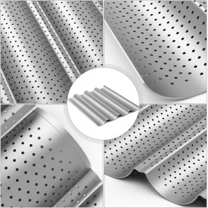 Tiawudi 2 Pack Nonstick Perforated Baguette Pan 15