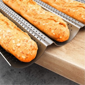 Tiawudi 2 Pack Nonstick Perforated Baguette Pan 15