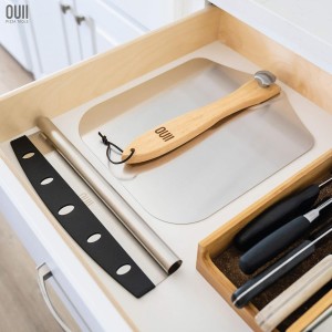 Pizza Peel with Cutter - 12 x 14-inch Metal Turning Peel, 14'' Pizza Cutter with Blade Cover - Premium Pizza Spatula Paddle, Pizza Oven Accessories Compatible with Ooni, Blackstone, Gozney