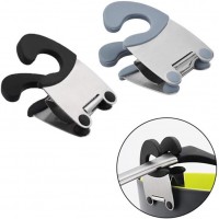 Pot Clip/Stainless steel pot holder,for Spoon Rest Silicone and Stainless Steel Anti-Scald Grip Easy Pot Fixed Clamp Kitchen Accessories Tools (black & Grey)