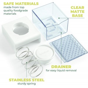 TofuBud Tofu Press - Presser for Firm or Extra Firm Tofu - Dishwasher Safe with Water Drainer - Made from Durable Sustainable Materials - Perfect for Vegan Cooking - Healthy Recipes Cookbook Included