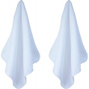 POLYTE Ultra Premium Microfiber Kitchen Dish Cloth Waffle Weave, 8 Pack (12x12 in, White)