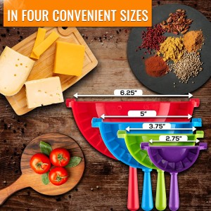 Magic Dumpling Maker Kit, Set of 4 - Mold Ravioli, Empanadas, Momos, Gyozas, Pot Stickers, Jamaican Beef Patties, Pierogi and Calzones - Wonton Dough Press and Pasta Making Tools