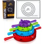 Magic Dumpling Maker Kit, Set of 4 - Mold Ravioli, Empanadas, Momos, Gyozas, Pot Stickers, Jamaican Beef Patties, Pierogi and Calzones - Wonton Dough Press and Pasta Making Tools