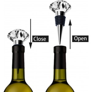 JETKONG 3 Pcs Wine Stoppers Crystal Wine and Beverage Bottle Stopper Diamond Decorative Wine Bottle Stopper (Crystal)