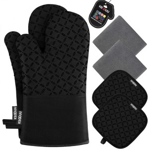 KEGOUU Oven Mitts and Pot Holders 6pcs S...
