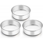 TeamFar 6 Inch Cake Pan, Round Smash Cake Pan Tier Baking Pans Set Stainless Steel, Fit in Pot Pressure Cooker Air Fryer, Healthy & Non-Toxic, Mirror Finish & Sturdy, Oven & Dishwasher Safe - Set of 3