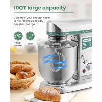 Huanyu Commercial Stand Mixer 10QT 500W Electric Dough Blender with Stainless Steel Bowl 3-in-1 Multifunctional Food Mixing Machine Dough Hook Flat Beater Whisk 110v