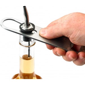 Barfly Bar Speed Opener, 7-Inch, Stainless, Black