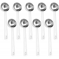 Hedume 9 Pack Coffee Scoop, 304 Stainless Steel Coffee Measuring Scoop 1 Tablespoon, Long Handle Spoon for Coffee, Milk Powder, Fruit Powder