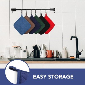 Pot Holders Clearance for Kitchen Heat Resistant Potholder, Hot Pads, Trivet for Cooking and Baking (5, Dark Blue)