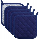 Pot Holders Clearance for Kitchen Heat Resistant Potholder, Hot Pads, Trivet for Cooking and Baking (5, Dark Blue)