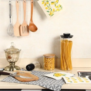 Boao Set of 6 Lemon Kitchen Dishcloths Cleaning Cloths Absorbent Cloth No Odor Reusable Dish Towel for Kitchen, Hand, Counter Wipes Practical Gifts