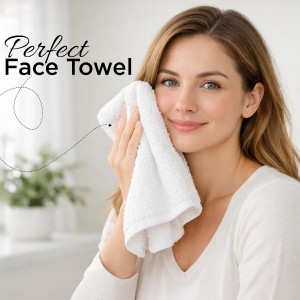 DAN RIVER 24 Pack Wash Cloths for Showering [12x12] - 100% Cotton Washcloths Premium Quality Flannel Face Cloths for Bathroom, Highly Absorbent and Soft Feel Wash Clothes, White