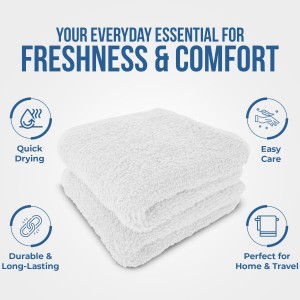 DAN RIVER 24 Pack Wash Cloths for Showering [12x12] - 100% Cotton Washcloths Premium Quality Flannel Face Cloths for Bathroom, Highly Absorbent and Soft Feel Wash Clothes, White