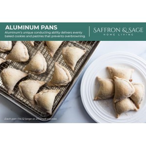 Commercial Quality Cookie Sheet and Rack - Aluminum Half Sheet Baking Pan and Stainless Steel Cooling Rack Set 13x18 Rust & Warp Resistant, Heavy Duty