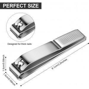 Mudder 6 Pcs Silver Large Nail Clippers Stainless Steel Ultra Sharp Sturdy Fingernail and Toenail Clipper Cutters Straight Edge Toenails Nail Trimmer Cutters for Men Women Thick Nails Anti-slip Handle