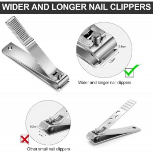 Mudder 6 Pcs Silver Large Nail Clippers Stainless Steel Ultra Sharp Sturdy Fingernail and Toenail Clipper Cutters Straight Edge Toenails Nail Trimmer Cutters for Men Women Thick Nails Anti-slip Handle