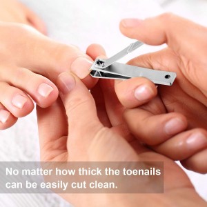 Mudder 6 Pcs Silver Large Nail Clippers Stainless Steel Ultra Sharp Sturdy Fingernail and Toenail Clipper Cutters Straight Edge Toenails Nail Trimmer Cutters for Men Women Thick Nails Anti-slip Handle