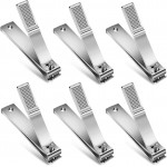 Mudder 6 Pcs Silver Large Nail Clippers Stainless Steel Ultra Sharp Sturdy Fingernail and Toenail Clipper Cutters Straight Edge Toenails Nail Trimmer Cutters for Men Women Thick Nails Anti-slip Handle