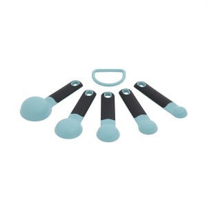 Measuring Spoons, Set Of 5, Aqua Sky