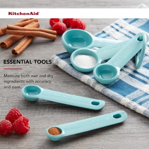 Measuring Spoons, Set Of 5, Aqua Sky