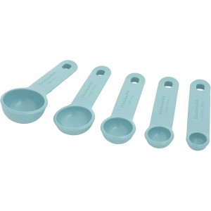 Measuring Spoons, Set Of 5, Aqua Sky
