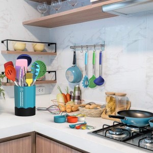 Silicone Cooking Utensil Set, Fungun Non-stick Kitchen Utensil 24 Pcs Cooking Utensils Set, Heat Resistant Cookware, Silicone Kitchen Tools Gift with Stainless Steel Handle (Colorful-24pcs)