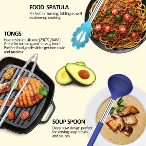 Silicone Cooking Utensil Set, Fungun Non-stick Kitchen Utensil 24 Pcs Cooking Utensils Set, Heat Resistant Cookware, Silicone Kitchen Tools Gift with Stainless Steel Handle (Colorful-24pcs)