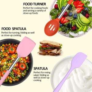 Silicone Cooking Utensil Set, Fungun Non-stick Kitchen Utensil 24 Pcs Cooking Utensils Set, Heat Resistant Cookware, Silicone Kitchen Tools Gift with Stainless Steel Handle (Colorful-24pcs)