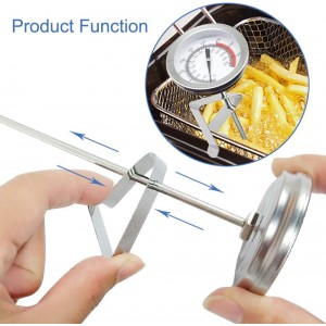Efeng 15“ turkey fryer thermometer with pot clip (2 Pack), 2