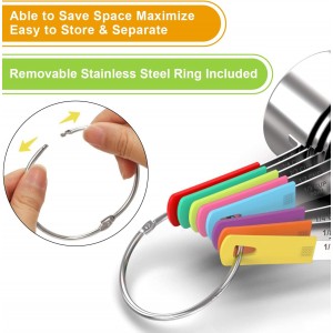 Wildone 8-Piece Measuring Cups Set, Stainless Steel Nesting Measuring Cups, Perfect for Dry and Liquid Ingredients, Dishwasher Safe