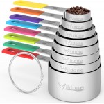 Wildone 8-Piece Measuring Cups Set, Stainless Steel Nesting Measuring Cups, Perfect for Dry and Liquid Ingredients, Dishwasher Safe