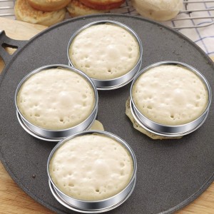 6 Pcs English Muffin Crumpet Rings 3.15 Inch Double Rolled Tart Ring Stainless Steel Nonstick Metal Round Mold for Home Food Making Tool