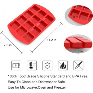 SILIVO Silicone Brownie Pan with Dividers - 2 Pack 12-Cavity Non-Stick Silicone Molds for Brownie Bites, Fudges and Minecraft Cakes